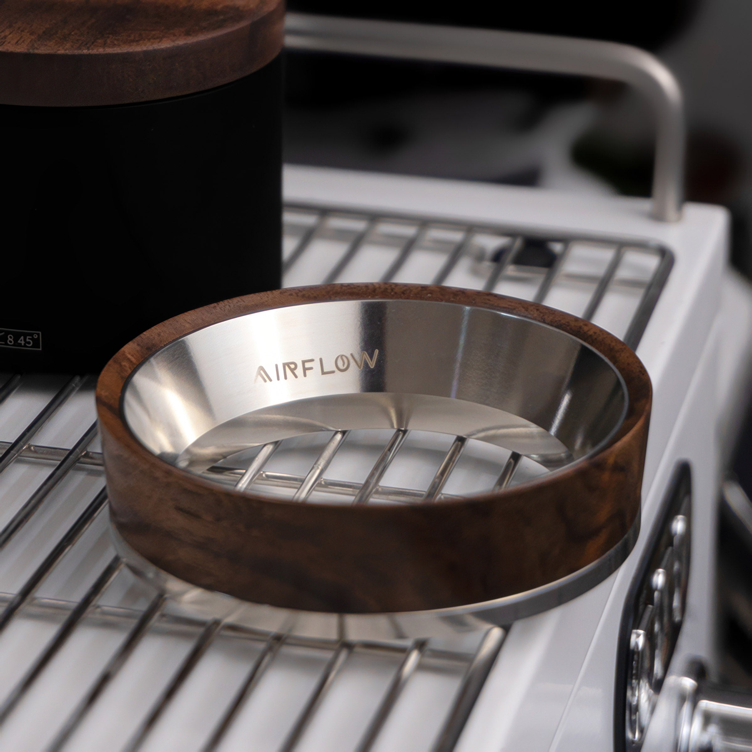 Premium 58mm Walnut Dosing Ring for Espresso - Perfect Coffee Grounds Distribution Tool for Baristas & Home Brewing