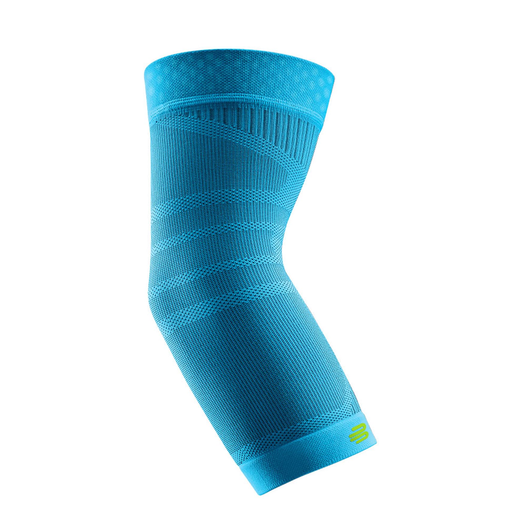 Bauerfeind Sports Compression Elbow Sleeve - Unisex Support for Tennis, Golf, Weightlifting & Impact Sports - Left/Right Arm Fit - Medium Size Rivera Blue - Ideal for Recovery & Joint Pain Relief