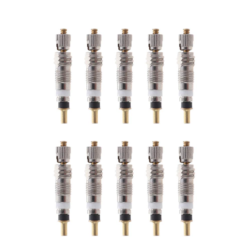 VOSAREA 10-Piece Brass Tire Valve Stem Core Kit - Universal Metal Valve Core Replacement for Truck, Car & Bike Tires - Essential Tire Repair Tool for Flat Tire Maintenance & Emergency Roadside Fixes