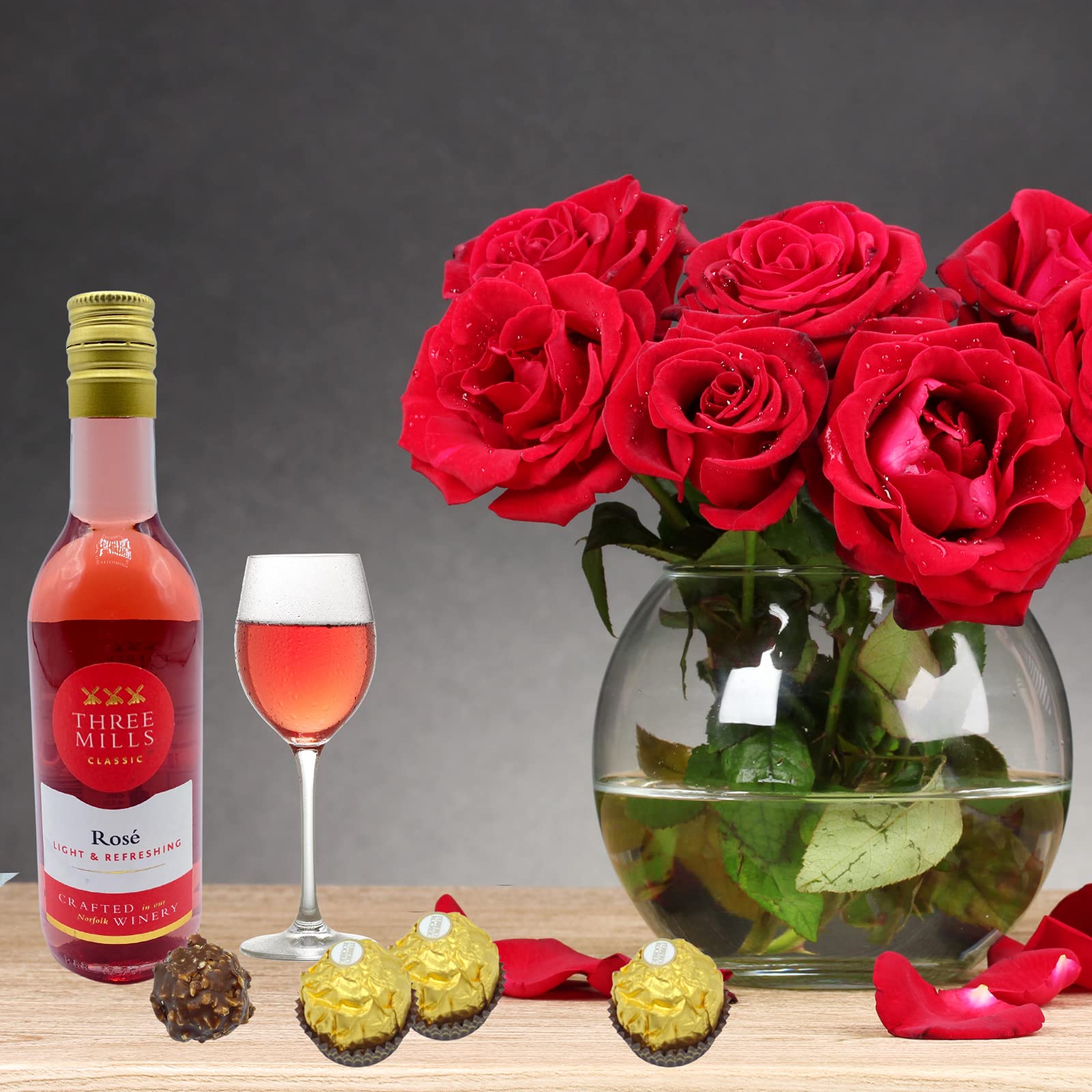 Luxury Rose Wine Gift Basket for Women - Sparkling Rosé, Gourmet Chocolates & Spa Bath Set - Perfect Birthday, Mother's Day & Relaxation Gifts for Her - Ideal for Anniversary Celebrations, Bridal Showers & Self-Care Pampering