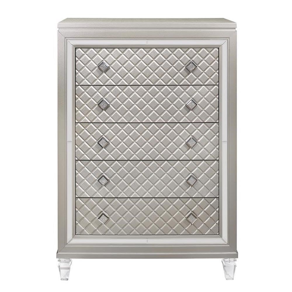 Global Furniture USA Paris Chest in Champagne - Elegant Bedroom Dresser with Drawers for Storage & Organization | Perfect for Master Bedroom, Guest Room & Closet