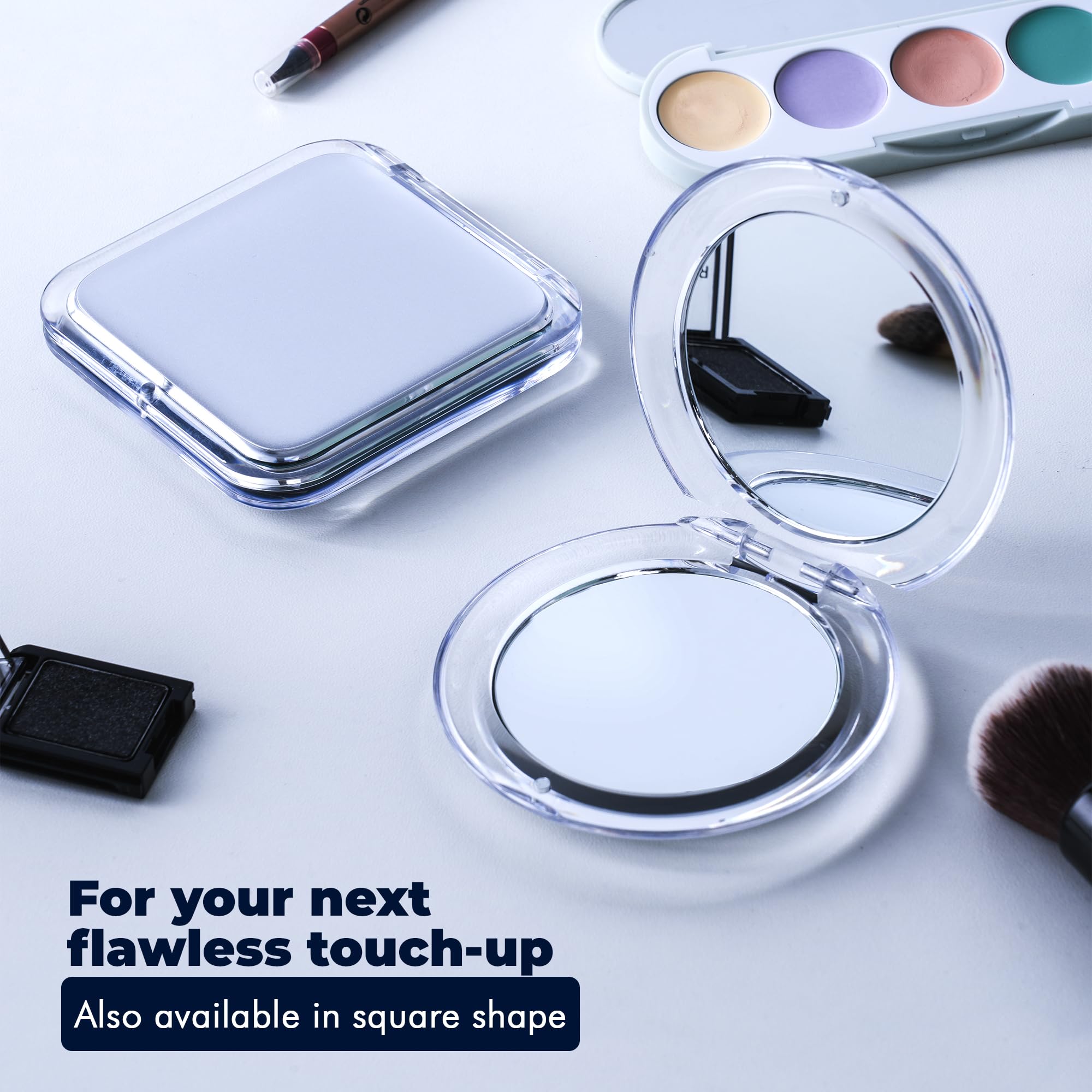 Compact 15X Travel Makeup Mirror - Lightweight Foldable for Purse & Handbag - Perfect for On-the-Go Touchups