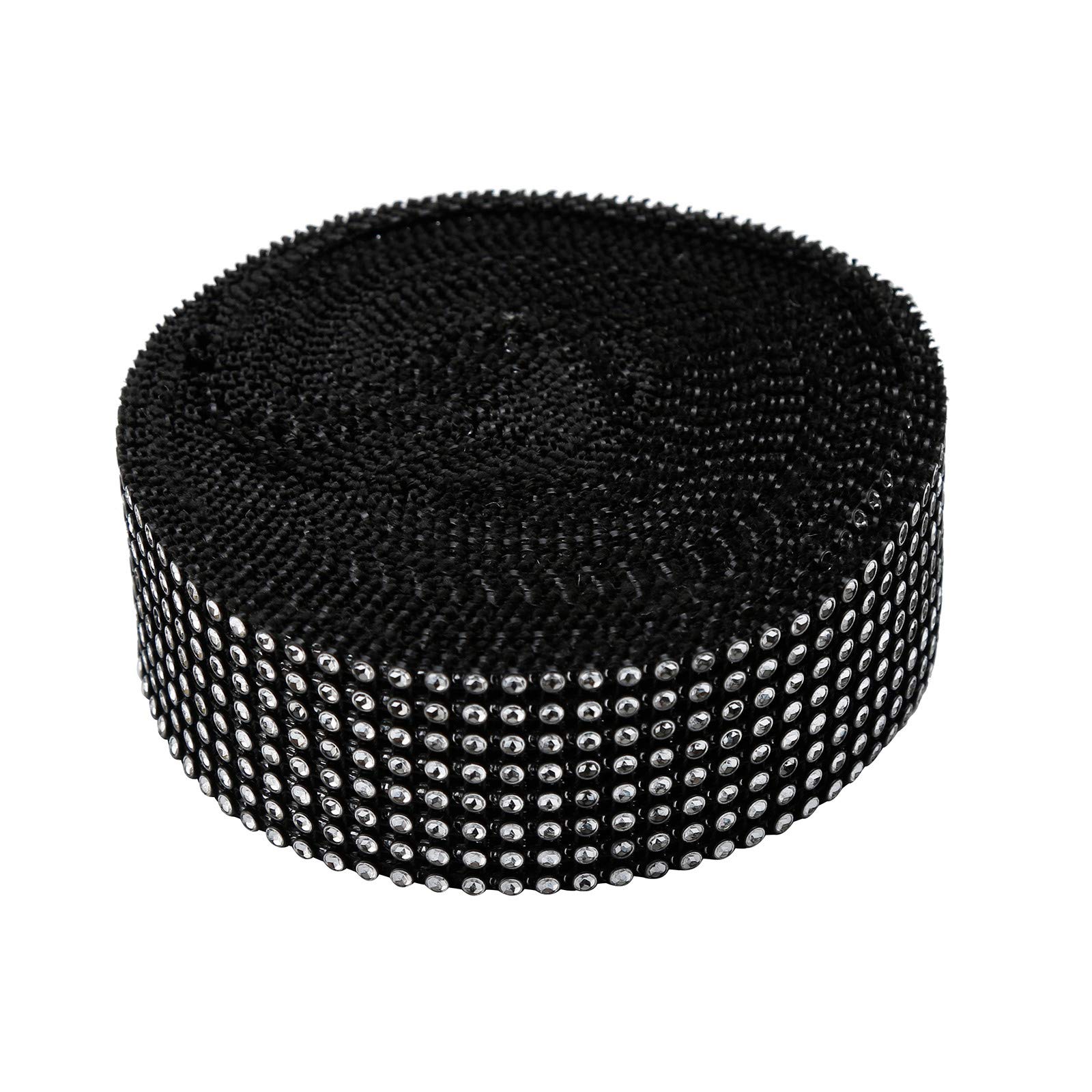 Kiosan 10-Pack Black Rhinestone Ribbon for Birthday Wedding Decorations - Acrylic Diamond Home & Yard Decor - Perfect for Party, Bridal Shower, and Event Backdrops (One Size)
