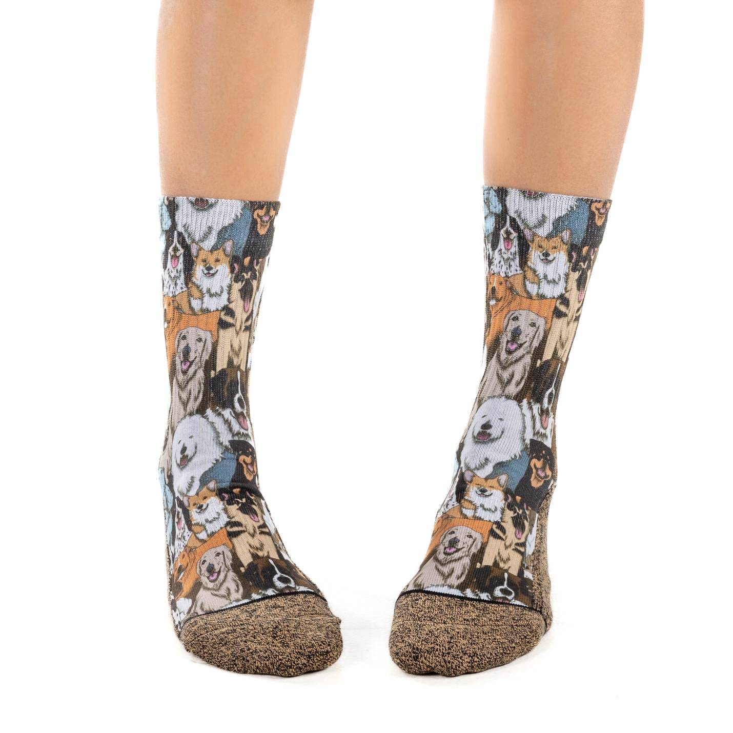Good Luck Sock Women's Dog Pattern Crew Socks - Fun Novelty Animal Print Socks for Adults - Perfect Gift for Dog Lovers & Casual Wear