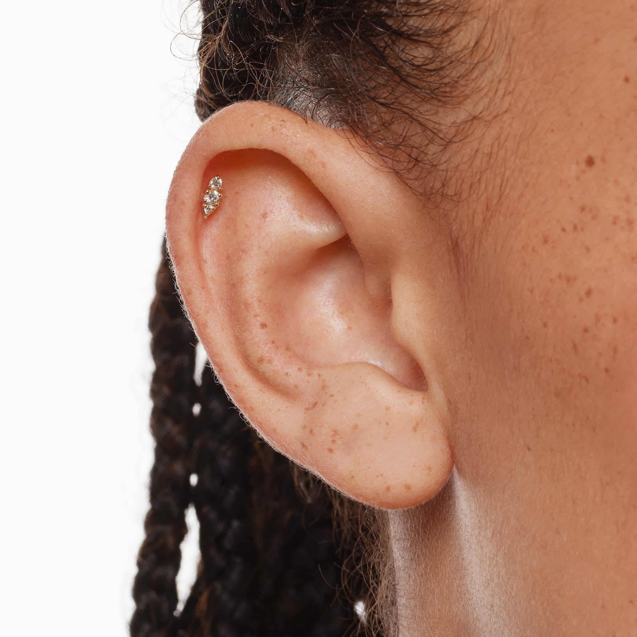 10k Gold Marquise Helix Single Stud Earrings with Lab-Grown Diamonds - Perfect for Weddings, Parties & Special Occasions
