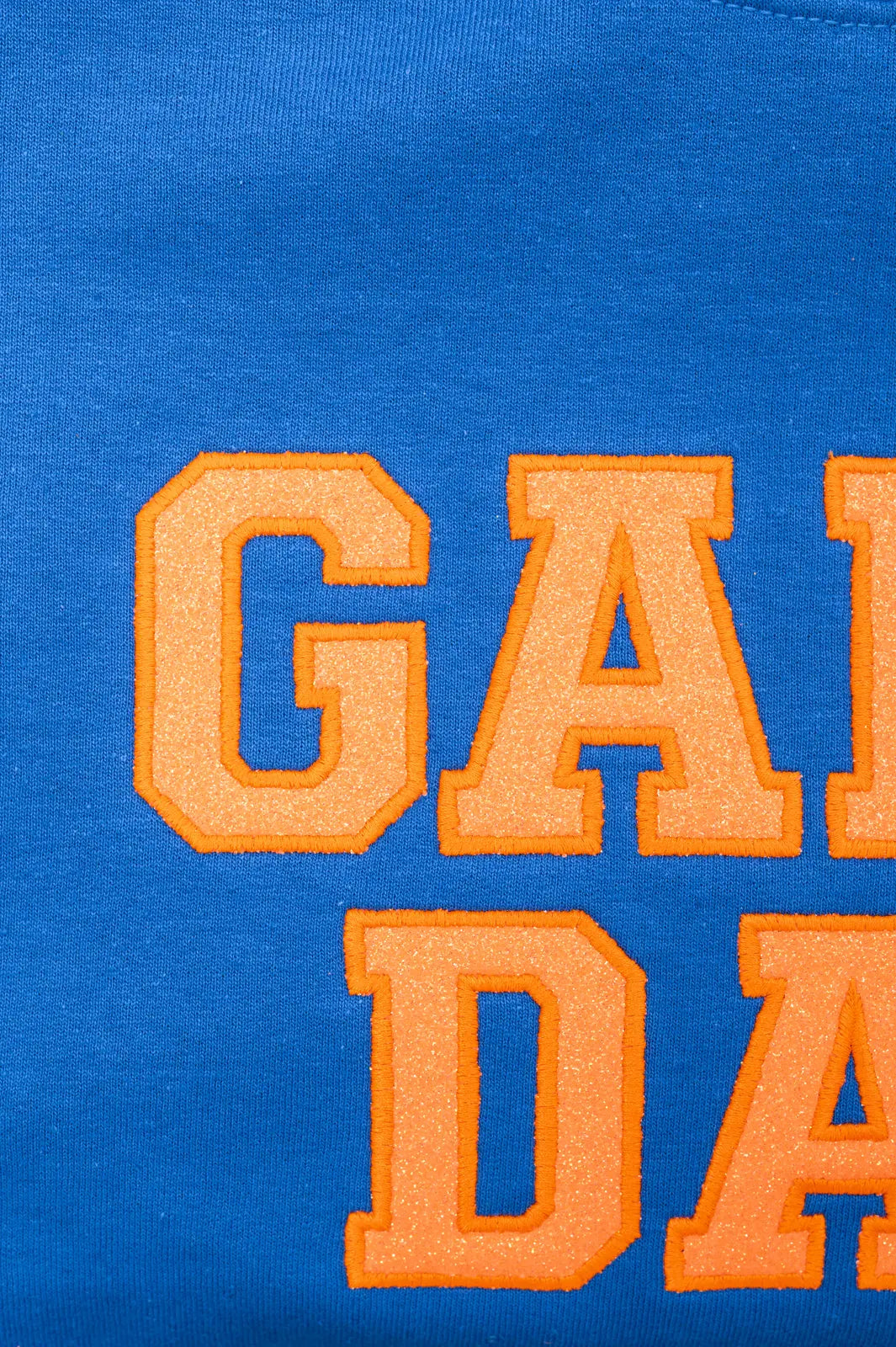 PREORDER: Embroidered Glitter Game Day Sweatshirt - Royal Blue & Orange | College Football, Tailgating, Sports Fan Apparel