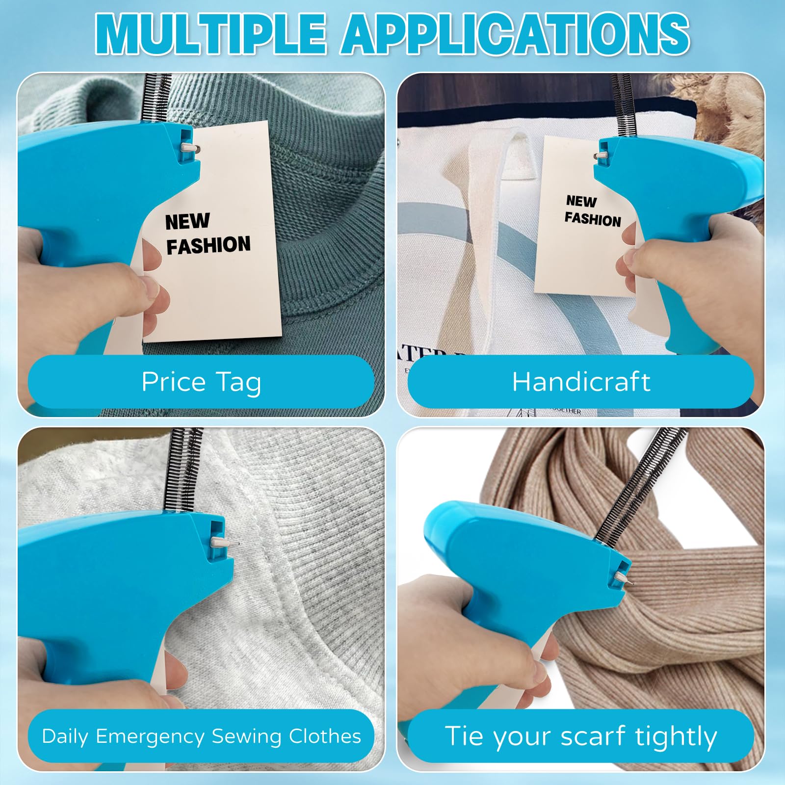 2024 Mini Stitch Gun with 6 Needles - 500 Black & 500 White Fasteners - Quick Clothing Repair Tool for Instant Fixes - Perfect for Emergency Sewing, Travel, and DIY Fabric Repairs