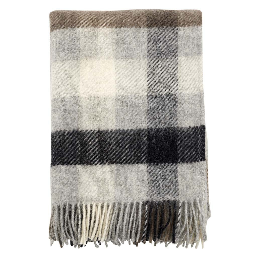 Premium Klippan Gotland Wool Multi Throw Blanket - Soft Grey - Cozy & Warm for Couch, Bed & Winter Nights - Home Decor & Gift Idea