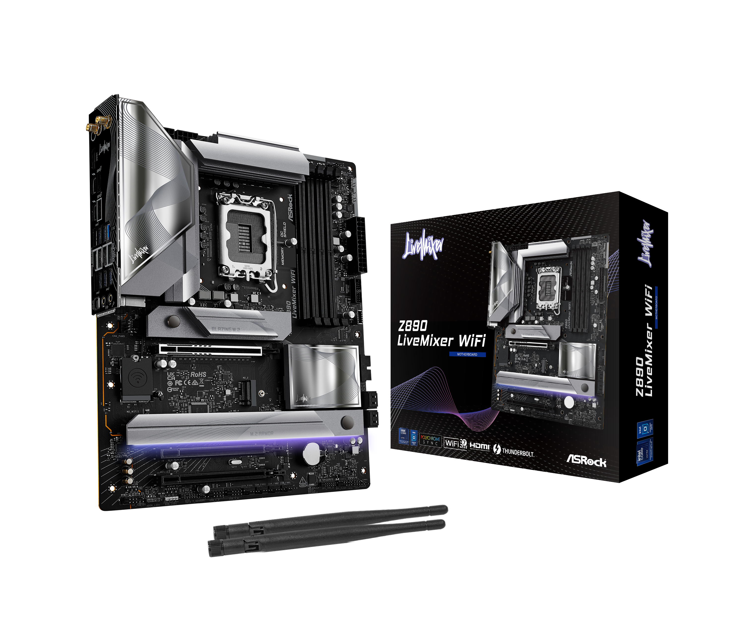 ASRock Z890 LiveMixer WiFi DDR5 ATX Motherboard (LGA 1851 Socket) - High-Performance Gaming & Content Creation PC Build for Streaming, Video Editing & 4K Gaming