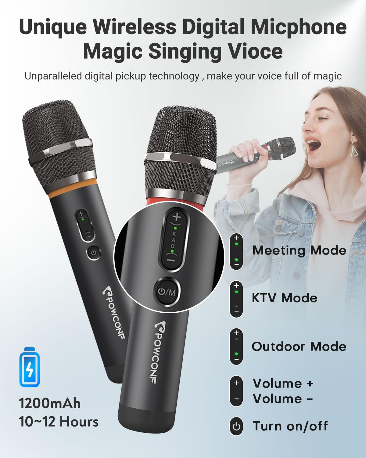 Portable Karaoke Machine with 2 Wireless Microphones - Bluetooth PA Speaker System with RGB Lights for Adults & Kids - TWS Party Speaker with AUX/USB/TF Input - Perfect for Home Parties, Birthday Celebrations & Outdoor Gatherings
