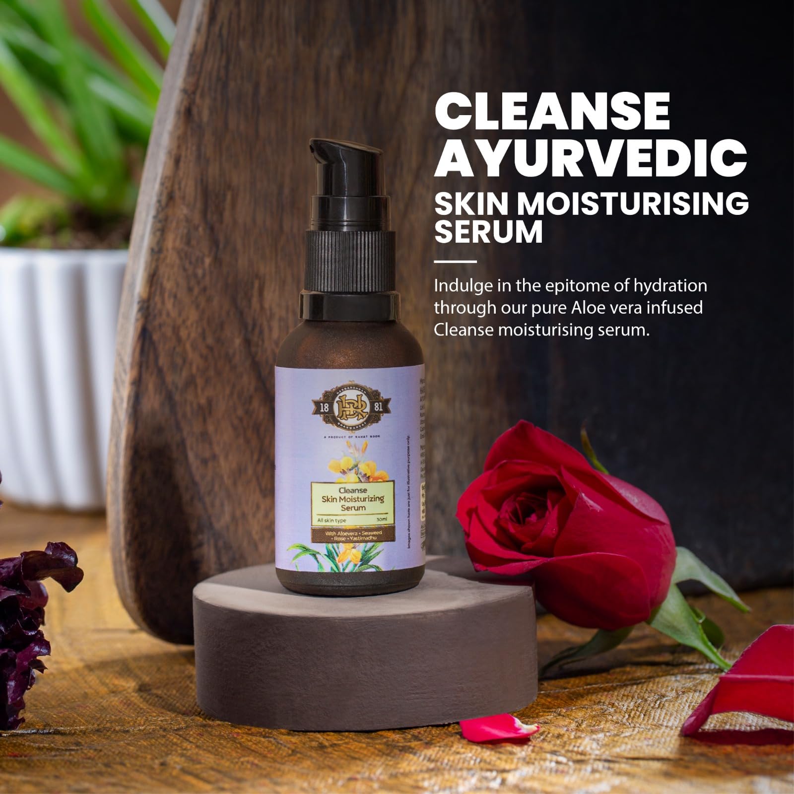 Best Ayurvedic Skin Moisturizing Serum 30ml with Lactic Acid (AHA), Vitamin C & Glycerin - Brightens Skin, Reduces Dark Spots & Exfoliates for All Skin Types - Perfect for Daily Skincare Routine & Nighttime Use