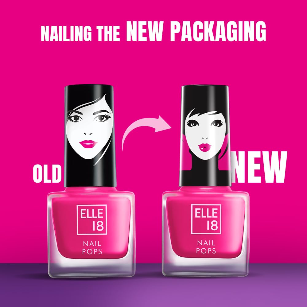 Elle 18 Nail Pops Nail Polish - Shade 121 (5ml) | Long-Lasting & Vibrant Color | Perfect for Manicures, Pedicures & Nail Art