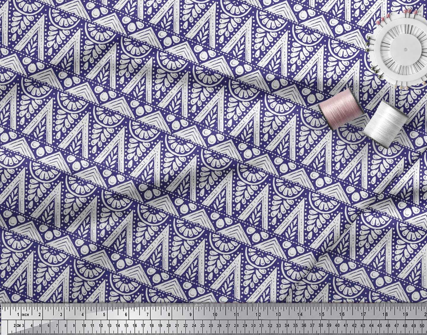 Soimoi Moss Georgette Brown Fabric by The Yard - 42 Inch Wide Geometric Floral Printed Fabric for Dresses, Curtains & Home Decor - Modern Botanical Design Fabric for Sewing & DIY Projects