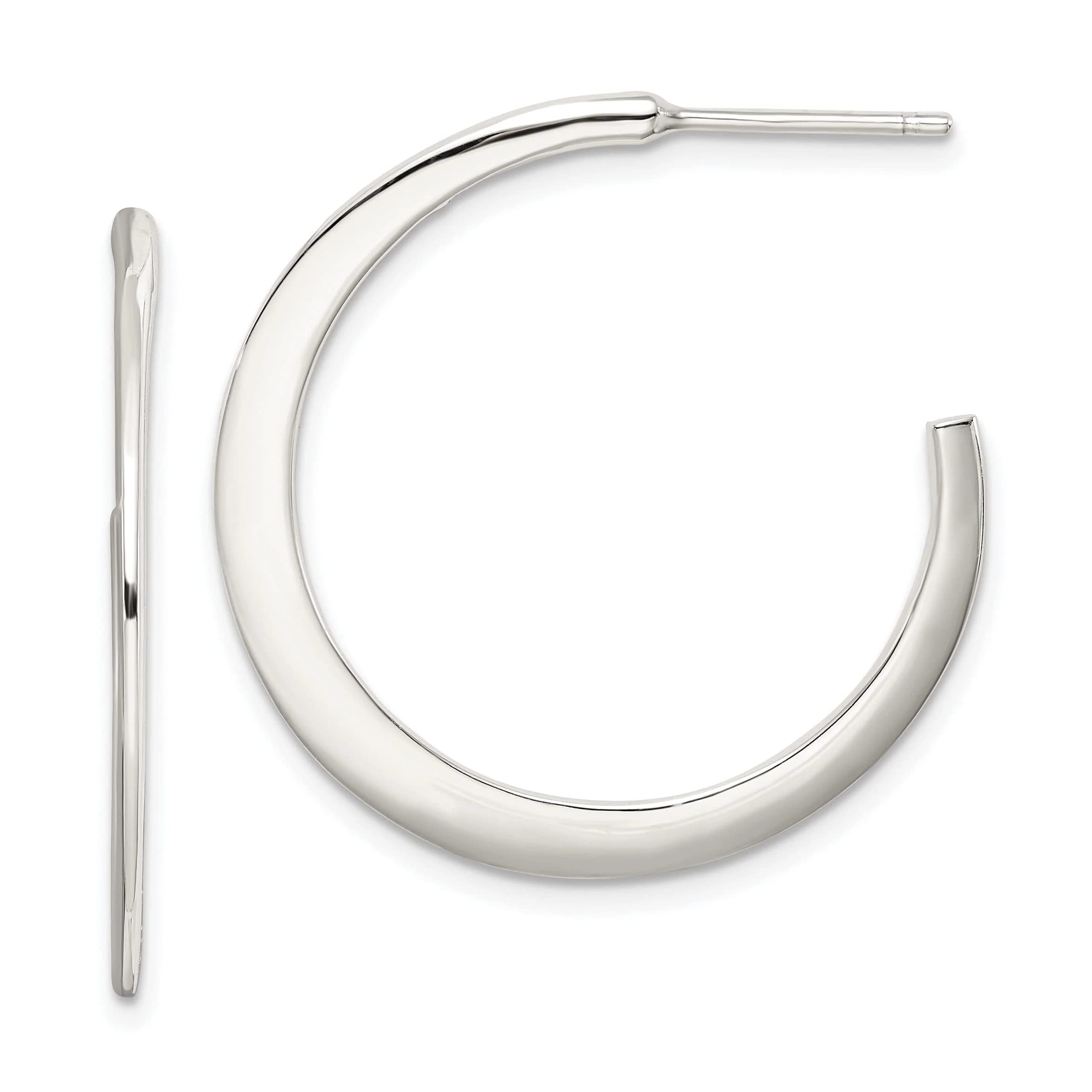 925 Sterling Silver Post Hoop Earrings for Women - Minimalist Stud Earrings for Everyday Wear | Perfect for Work, Date Night & Gifting