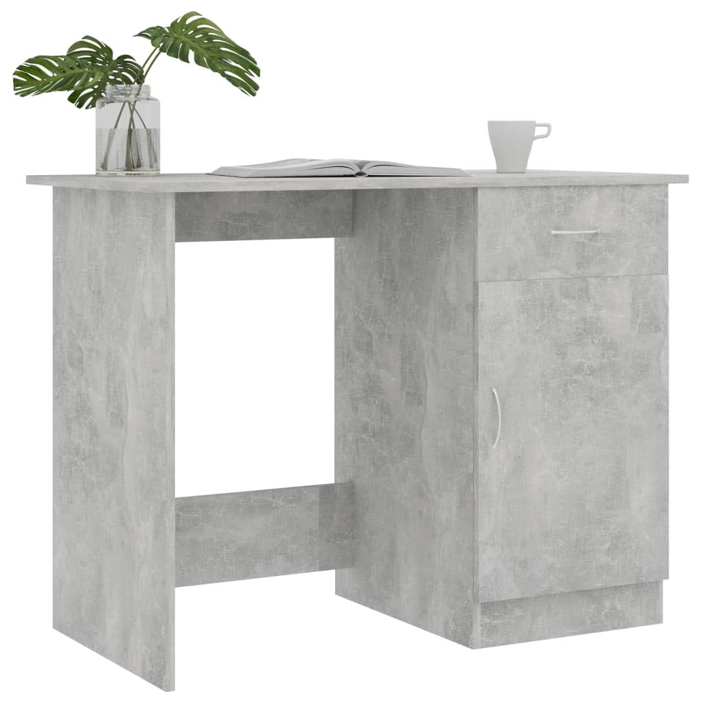 FAMIROSA Modern Concrete Gray Office Desk 39.4
