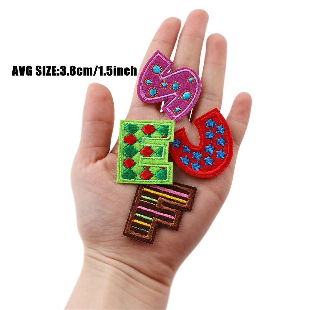 26pcs A-Z Alphabet Iron On Patches - DIY Animal Shaped Sew On Appliques for Jeans, Jackets & Backpacks | Fun Letter Patches for Kids Clothing, School Uniforms & DIY Crafts (Style 8)