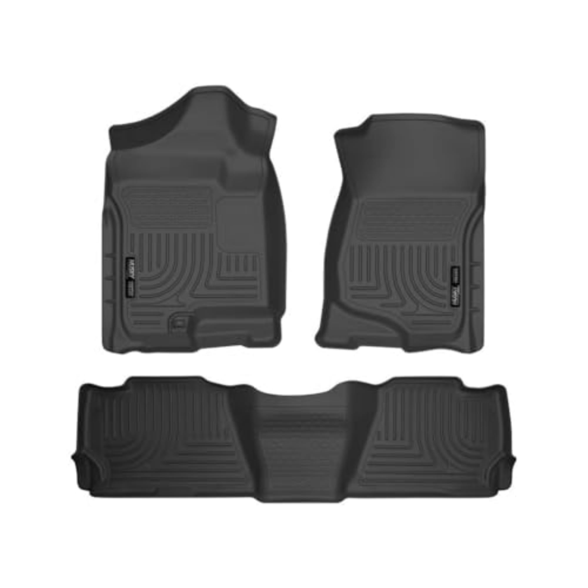 Husky Liners Weatherbeater Floor Mats for 2007-2014 Cadillac Escalade, Chevrolet Tahoe & GMC Yukon - Front & 2nd Row 3-Piece Set (Black, 98251) | All-Weather Protection for SUVs & Trucks | Perfect for Off-Roading, Camping & Family Adventures