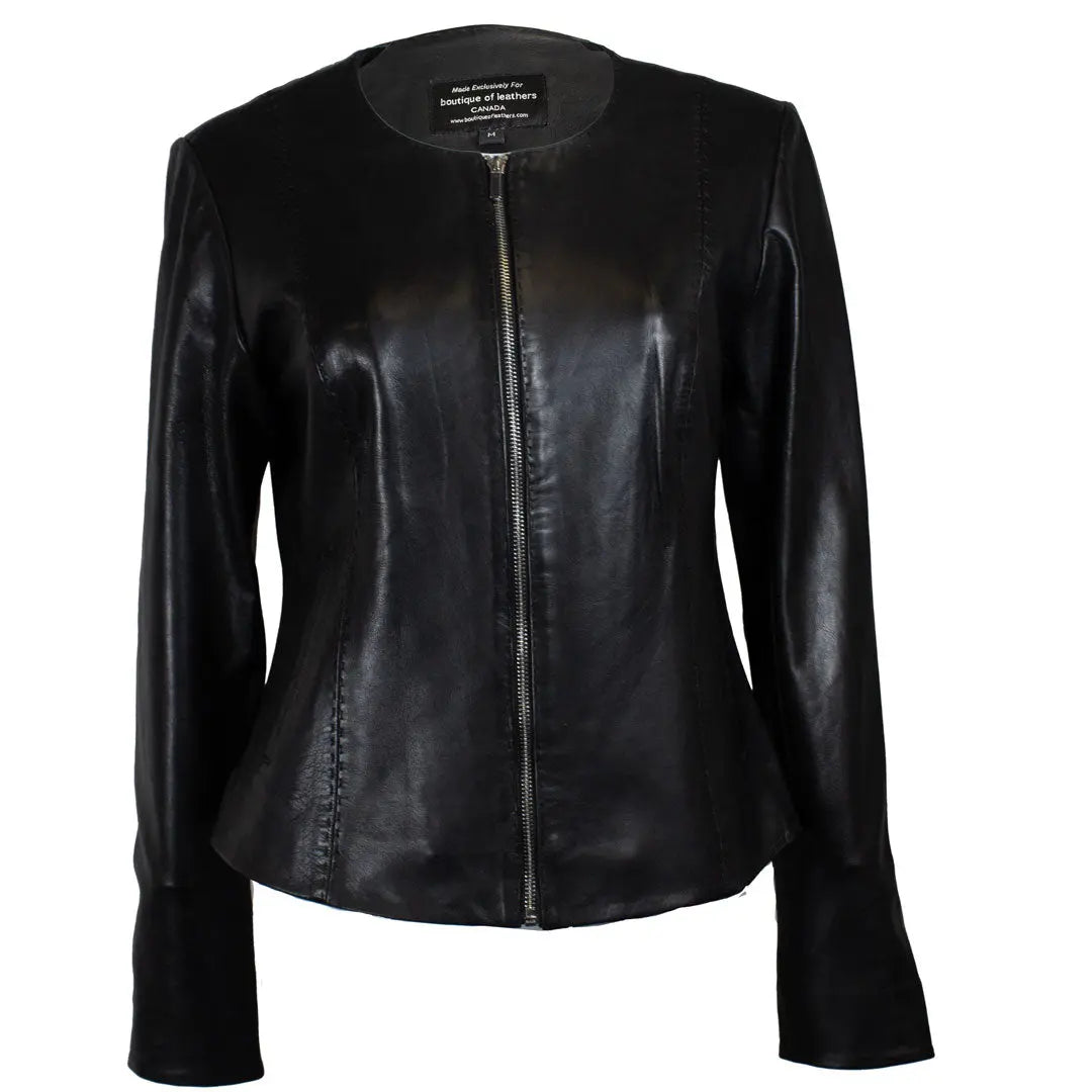 Women's Solene Lambskin Leather Jacket - Soft & Stylish Outerwear for Fall & Winter | Perfect for Casual Outings, Date Nights & Travel
