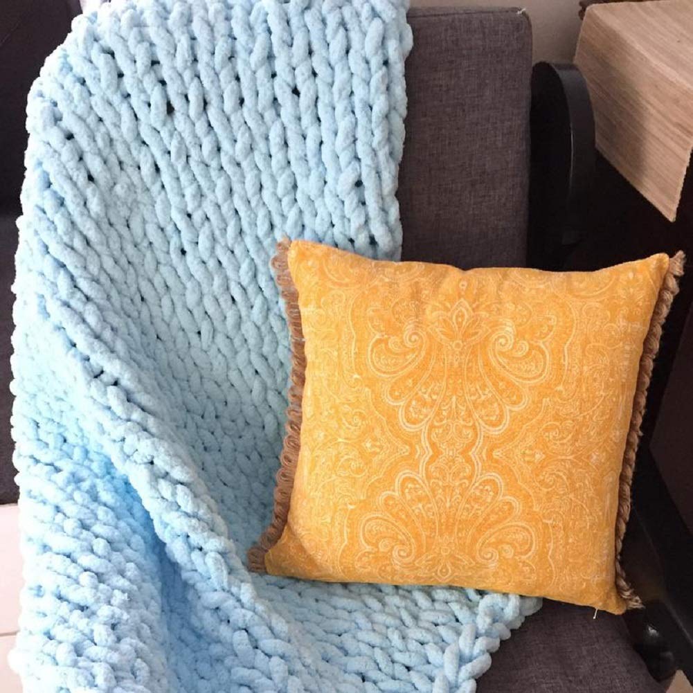 VIYEAR Jumbo Chenille Knit Throw Blanket - Super Soft Chunky Arm Knit Blanket for Bed, Couch & Sofa - Cozy & Warm 47