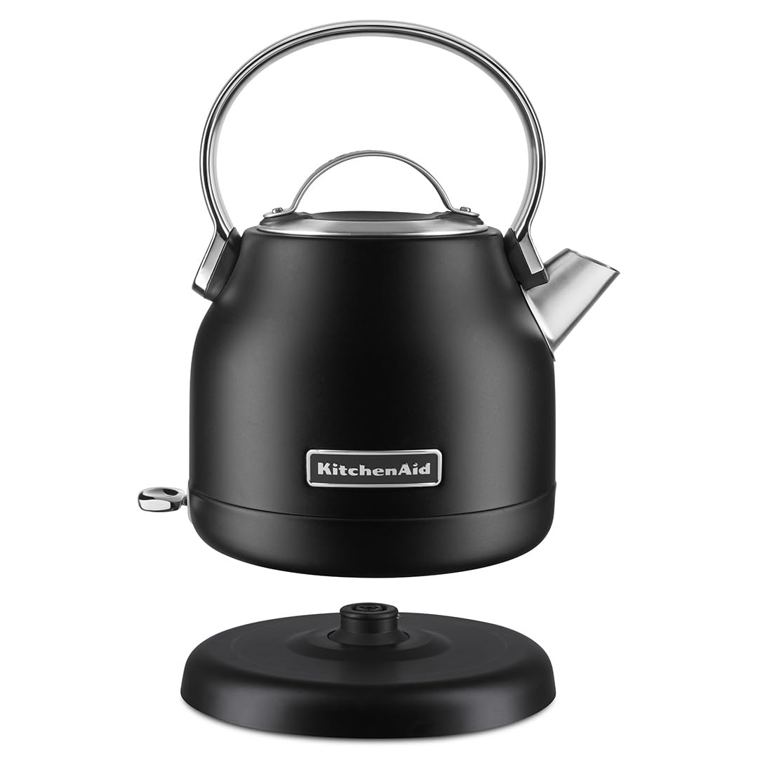 KitchenAid 1.25L Electric Kettle - Fast Boiling, Auto Shut-Off & Boil-Dry Protection - Stainless Steel Water Kettle for Tea, Coffee & Hot Drinks - Perfect for Home, Office & Dorm Use (Model KEK1222)
