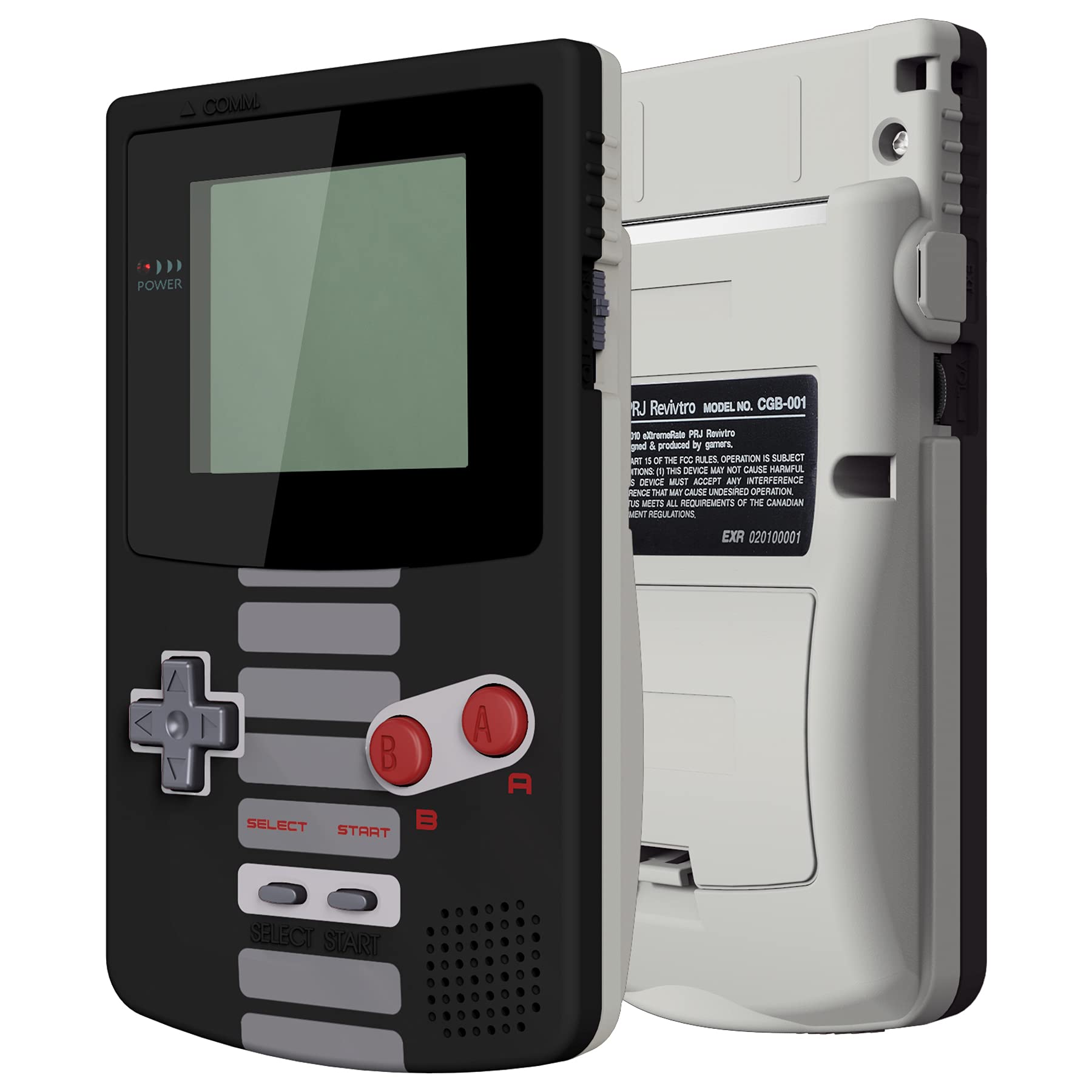 eXtremeRate Replacement Shell with Buttons for GBC Gameboy Color - Compatible with GBC OSD IPS, Regular IPS & Standard LCD (Console & IPS Screen Not Included) - Classic NES Style - Perfect for Gaming Enthusiasts & Retro Console Modding