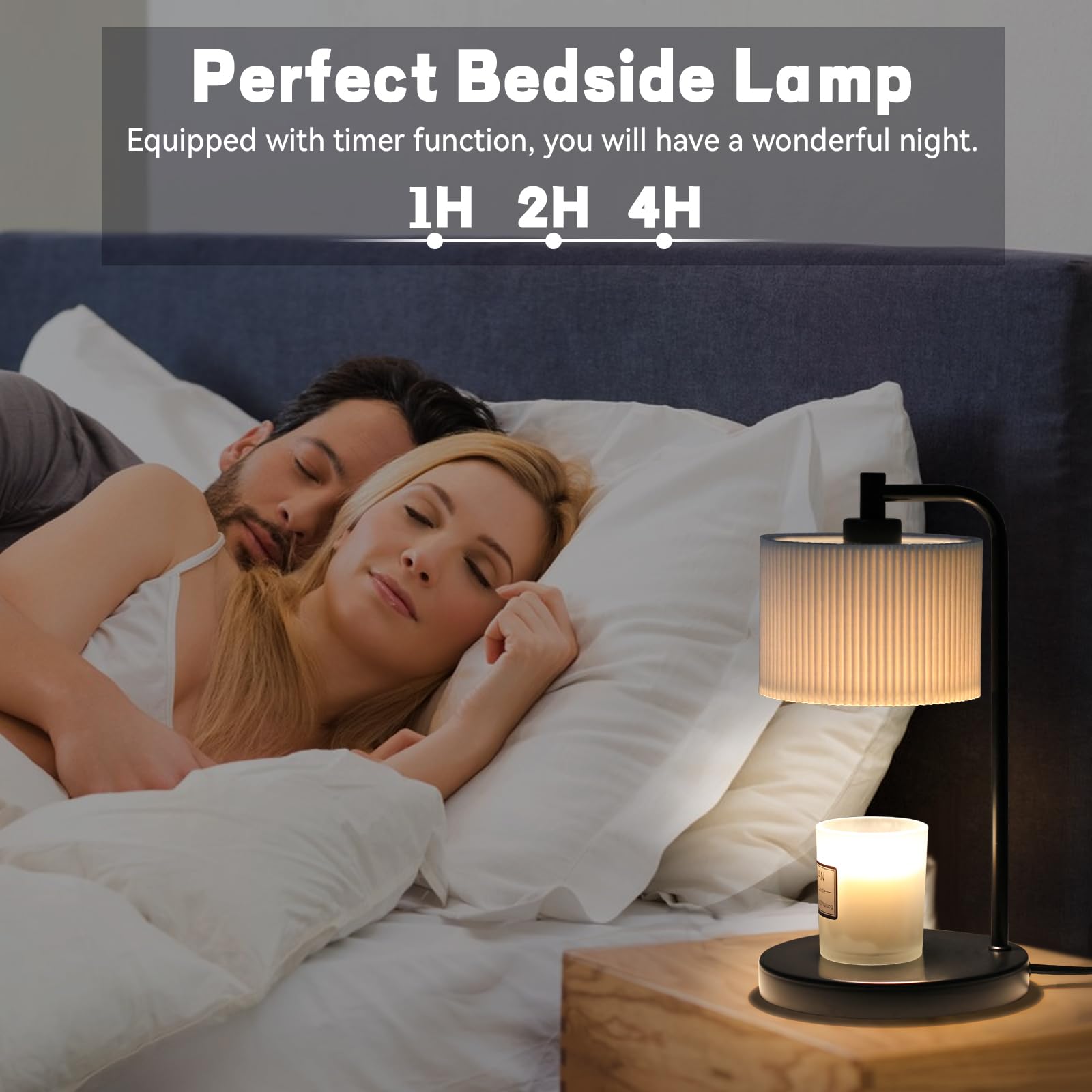 Dimmable Candle Warmer Lamp with Timer - Wax Melter for Jar Candles, Includes Replacement Bulbs - Elegant Home Decor, Perfect Housewarming & Christmas Gift (Black) - Ideal for Aromatherapy, Relaxation, and Creating Cozy Ambiance