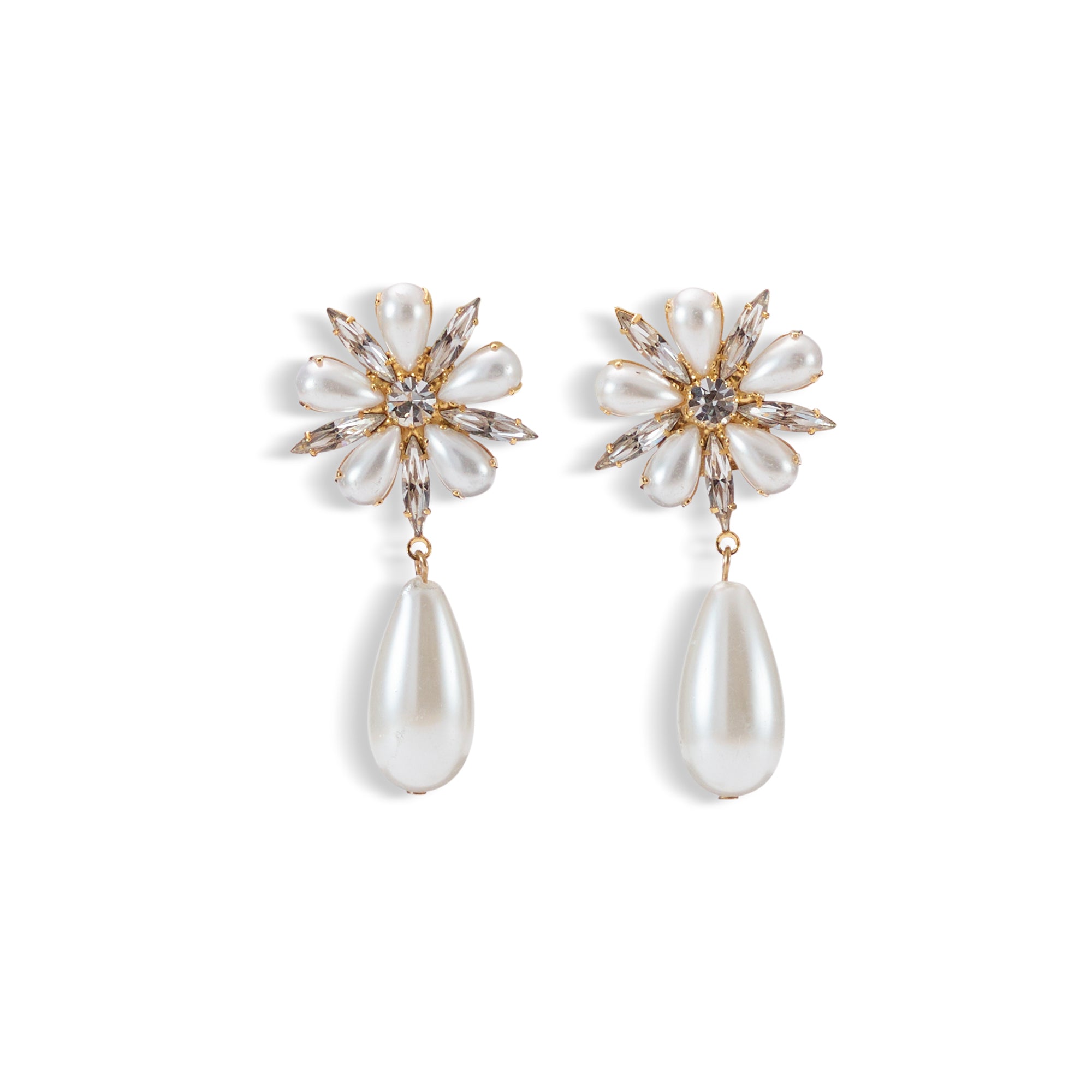 Annie Pearl Tear Drop Earrings - Elegant Pearl Dangle Earrings for Women, 925 Sterling Silver Jewelry | Perfect for Weddings, Parties & Special Occasions