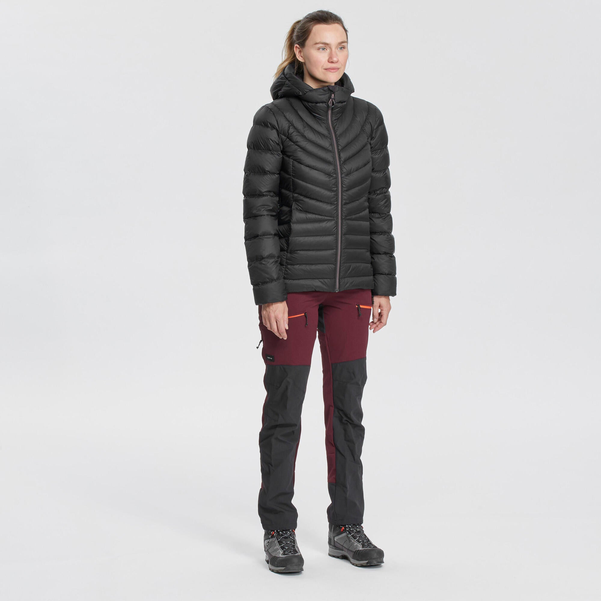Forclaz Women's MT500 Hooded Down Puffer Jacket - Lightweight Winter Coat, Waterproof Windproof Insulated Jacket for Hiking, Skiing & Outdoor Activities