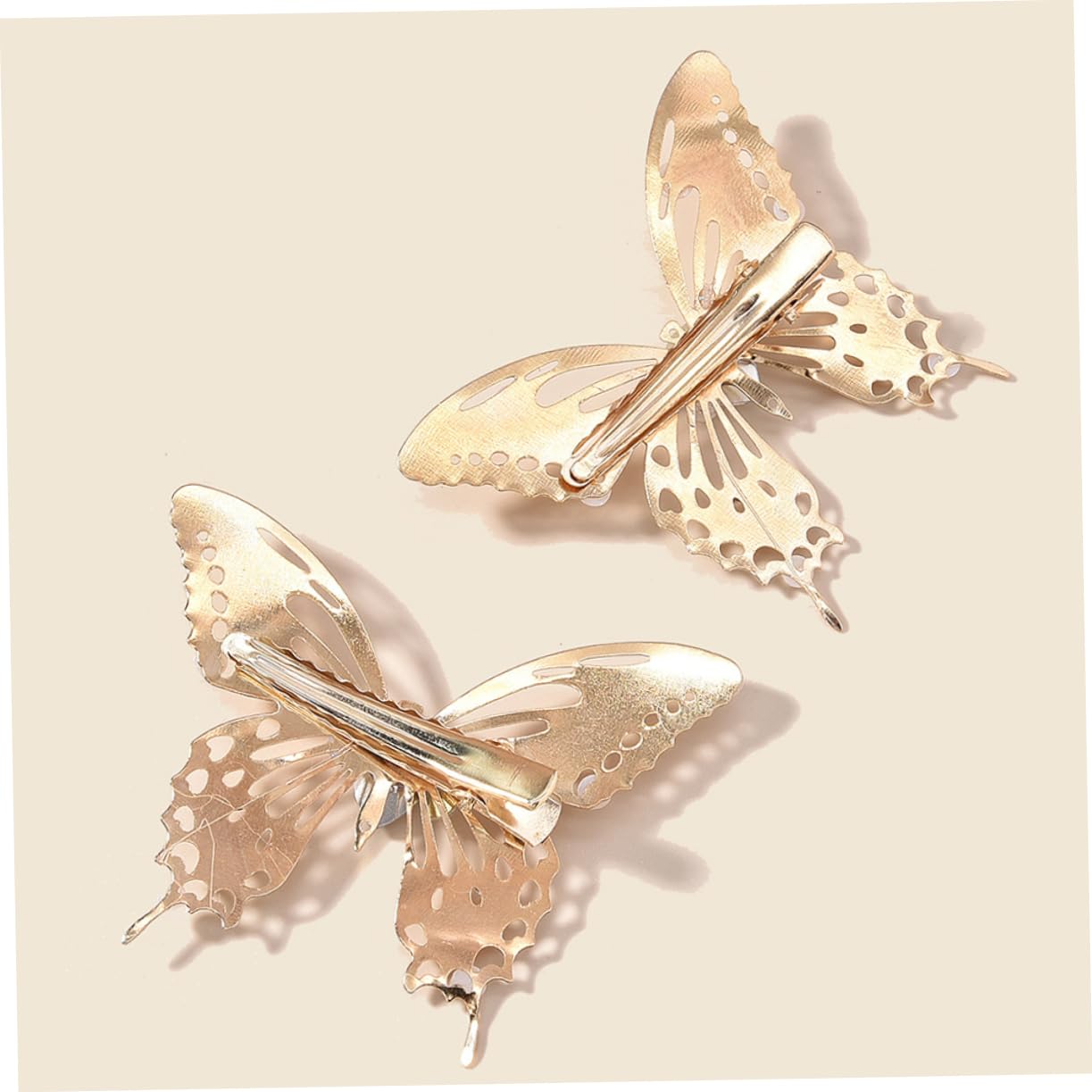 Mikinona 2-Pack Butterfly Hair Clips for Women & Girls - Small Decorative Barrettes, Alloy Fairy Hairpins for Everyday Wear, Parties & Weddings