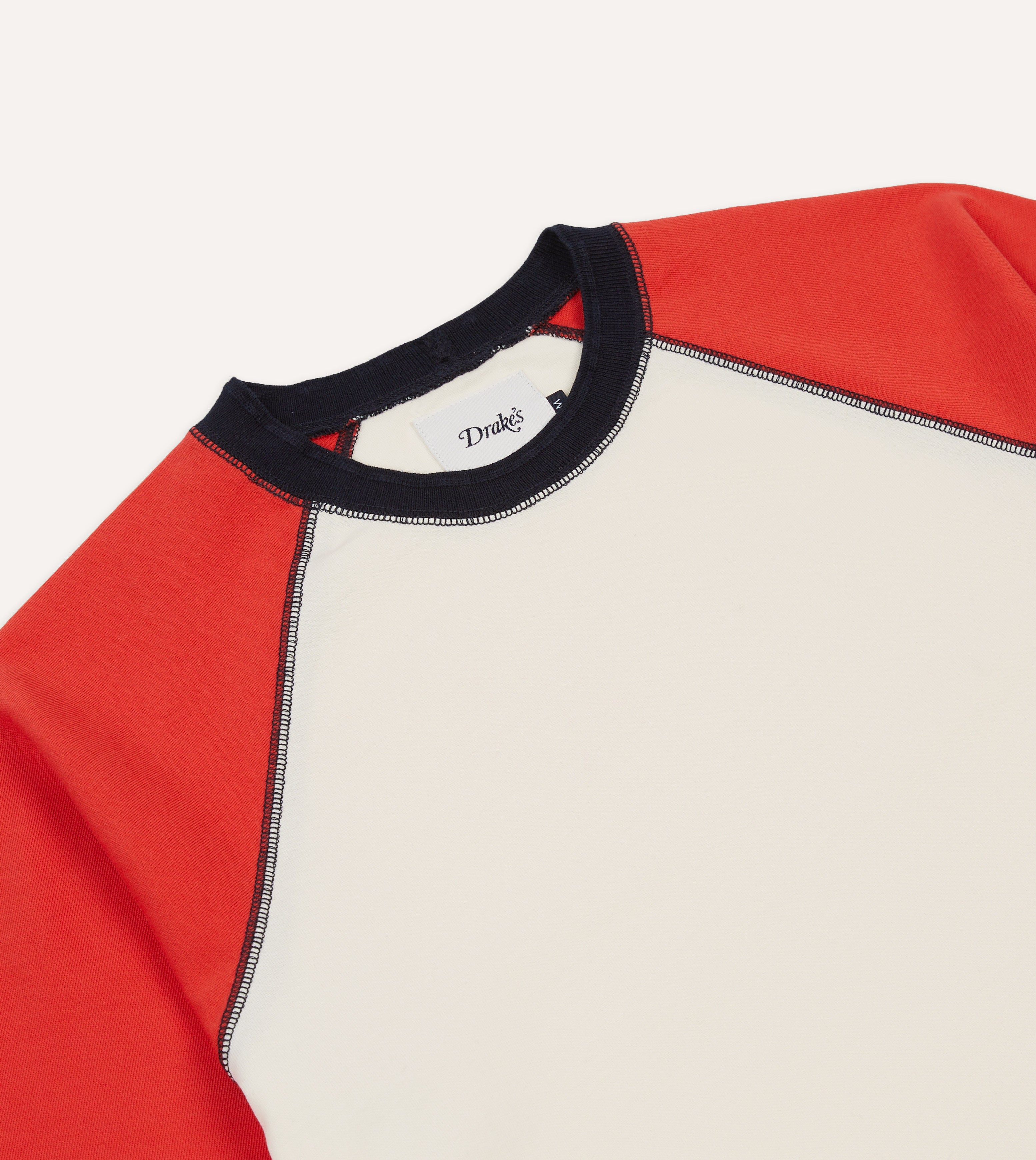 Breathable Ecru & Red Raglan Sleeve Hiking T-Shirt for Men & Women - Perfect for Outdoor Adventures, Camping & Trail Running