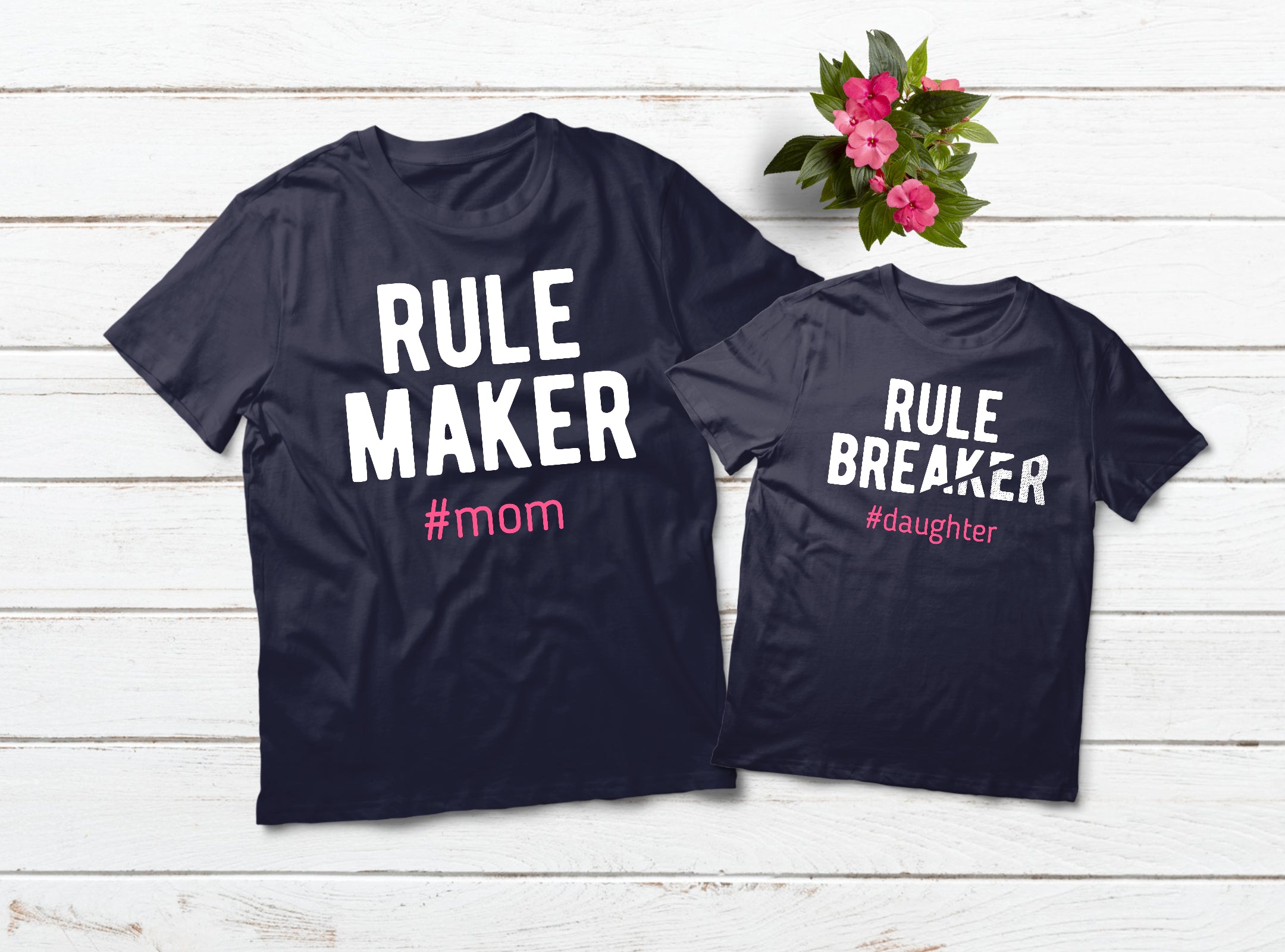 Mommy and Me Matching Outfits - Rule Maker Rule Breaker Set | Mother Daughter Matching Clothes for Family Photos, Holidays & Special Occasions
