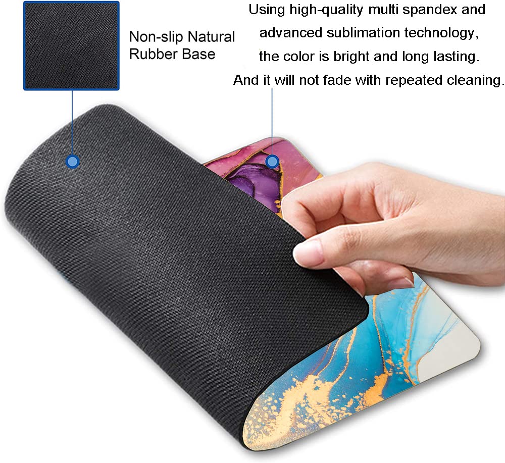 Premium Abstract Marble Mouse Pad - Non-Slip Rubber Base Washable Cloth Mousepad for Office Laptop & Wireless Mouse | Ergonomic Desk Accessory for Work, Gaming & Home Office Setup