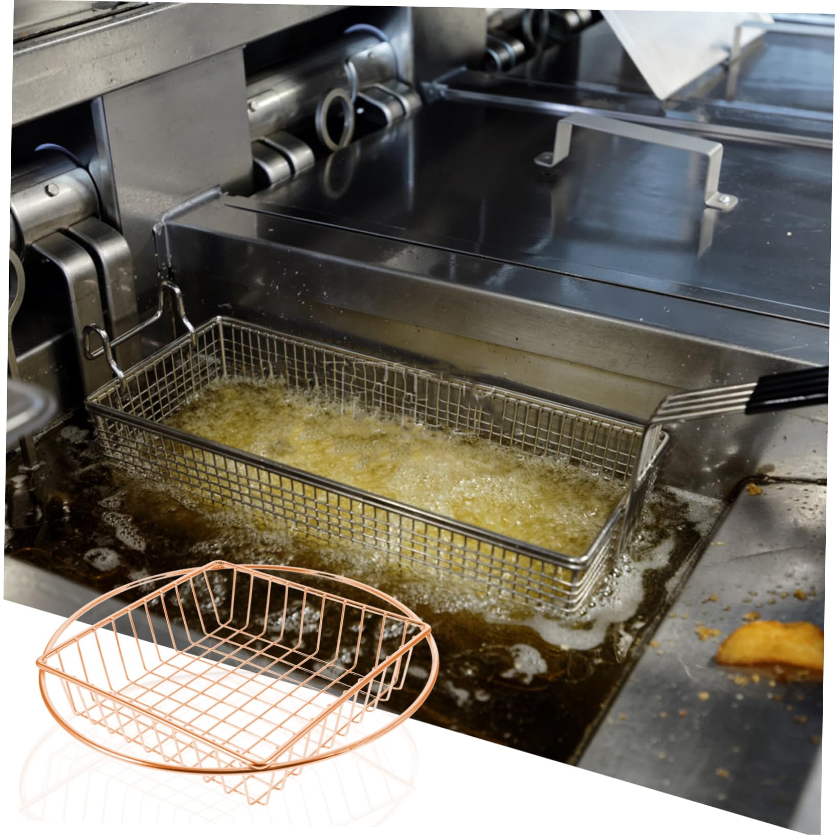 HEMOTON Mini Deep Fryer Basket Set - Square & Round Wire Food Strainer Baskets for Fast Food Serving, Durable Storage, and Steaming | Perfect for Restaurants, Food Trucks, and Home Kitchen Use