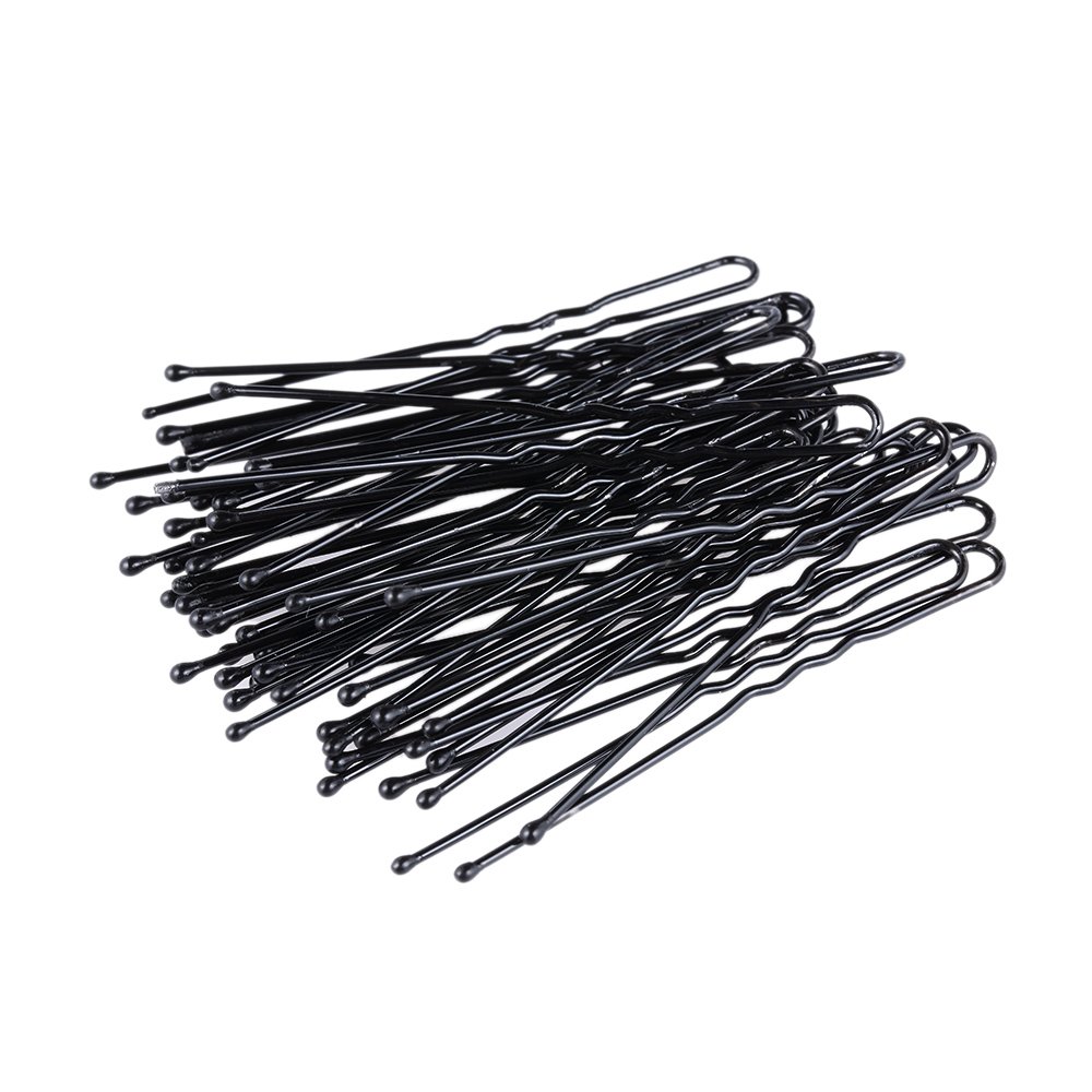 300Pcs Black U-Shape Bobby Pins for Women - No Slip Grip Hair Clips (5.5cm) - Perfect for Updos, Braids, and Securing Hair Extensions - POOWE