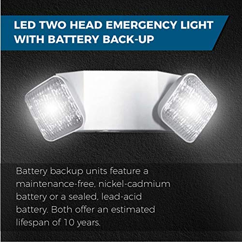 Ciata Ultra-Bright LED Emergency Lights with Battery Backup - 2 Pack Commercial & Home Use Fire Safety Lights - Durable Engineering-Grade Thermoplastic - Perfect for Power Outages, Storms & Emergency Situations