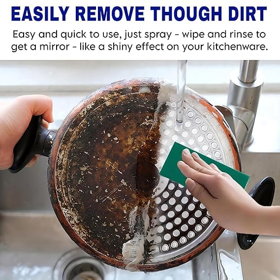 RJ Enterprise Heavy-Duty Kitchen Degreaser Spray - Powerful Oil & Grease Stain Remover for Stove, Oven, Range Hood & Chimney - Non-Toxic, Non-Flammable Cleaning Solution - Perfect for Deep Cleaning Kitchens, Restaurants & Commercial Cooking Areas