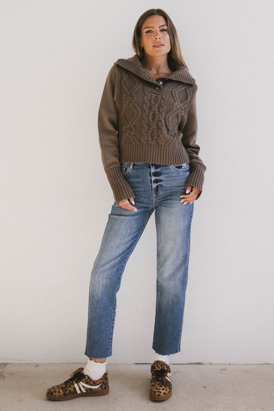 Irene Cable Knit Sweater Women's Olive Green Pullover | Cozy Winter Sweater for Casual Outfits & Holiday Gatherings