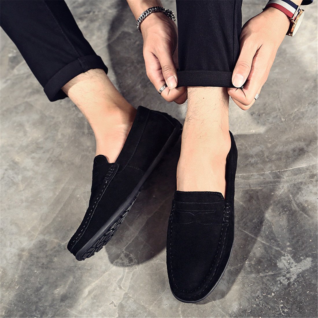 Stylish Men's Suede Leather Penny Loafers - Comfortable Slip-On Driving Moccasins & Boat Shoes for Casual Wear, Office & Outdoor Activities