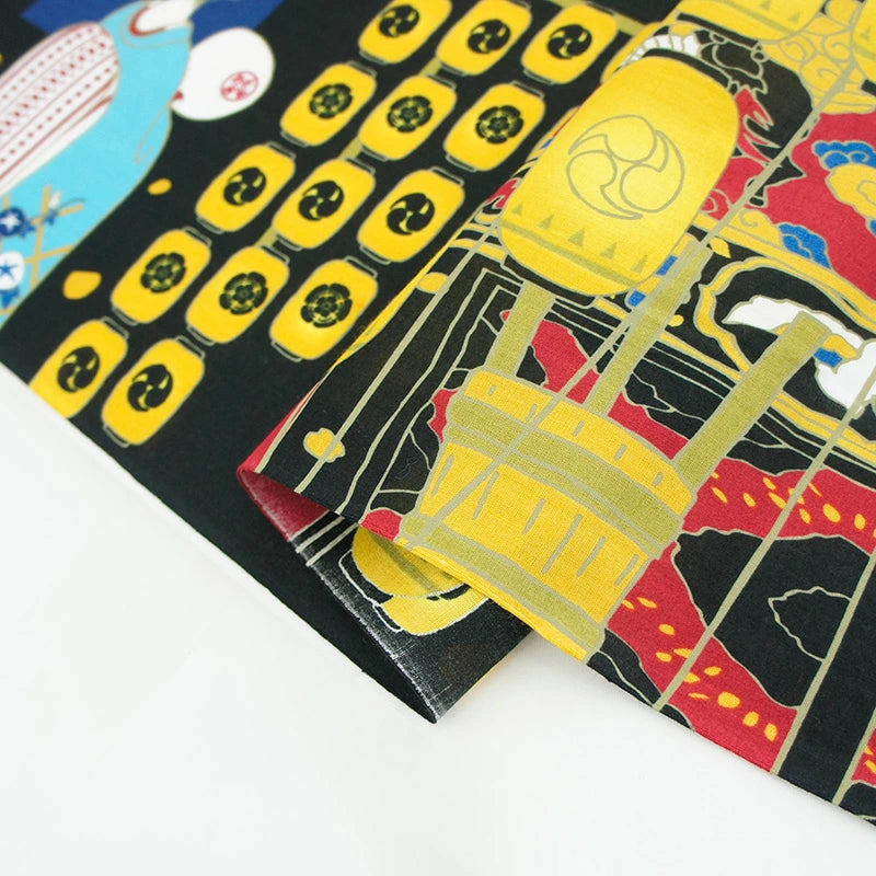 Authentic Kyoto Yuzen Dyed Tenugui Hand Towel - Traditional Japanese Maiko & Gion Festival Design | Made in Japan | Perfect for Home Decor, Gift & Cultural Experience