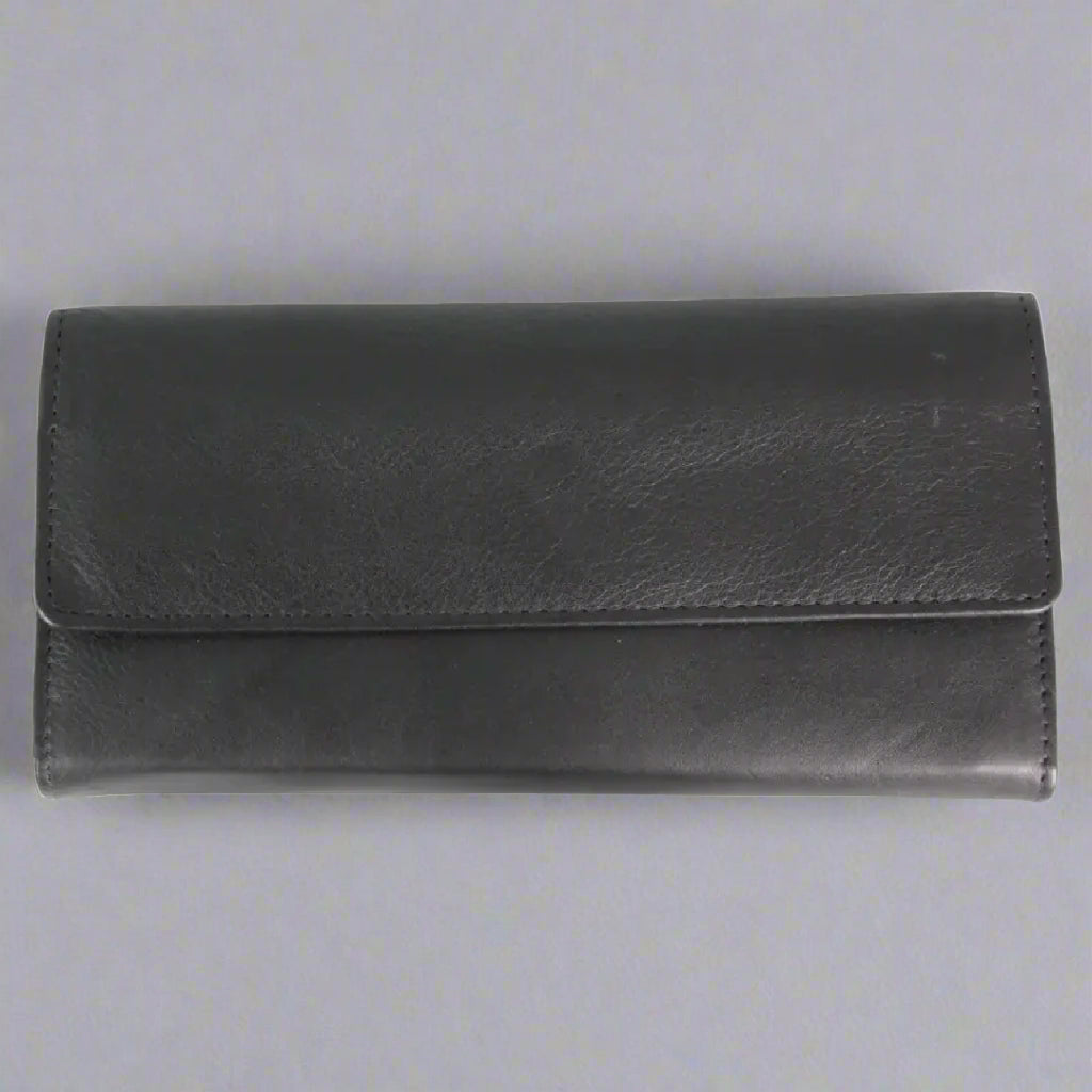 JBG International Women's Wing Flap Trifold Leather Wallet - RFID Blocking Slim Wallet for Credit Cards & Cash - Perfect for Travel, Shopping & Everyday Use