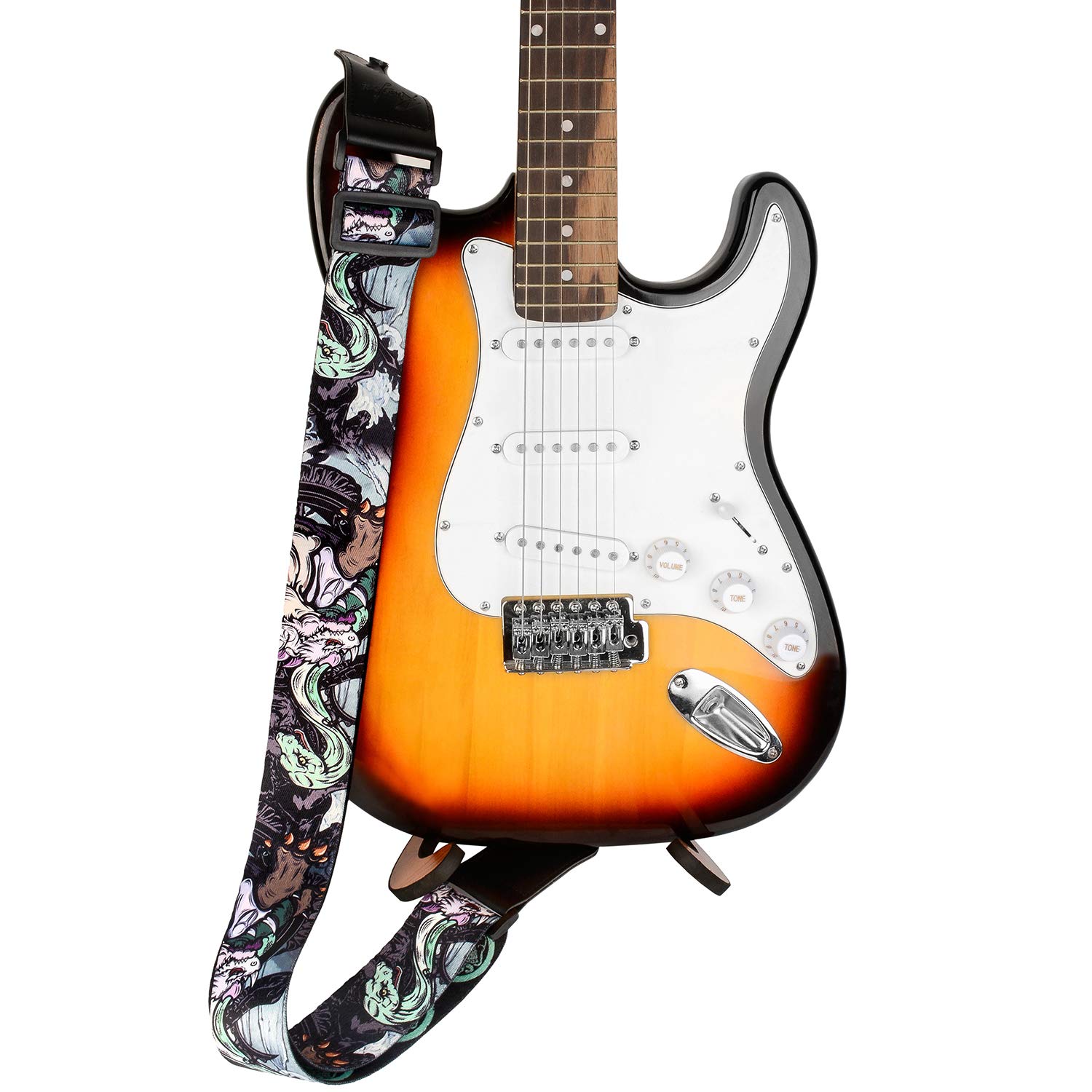 Premium Guitar Strap - Adjustable Soft Padded Shoulder Strap for Acoustic, Electric & Bass Guitars - Comfortable Support for Live Performances, Studio Sessions & Practice