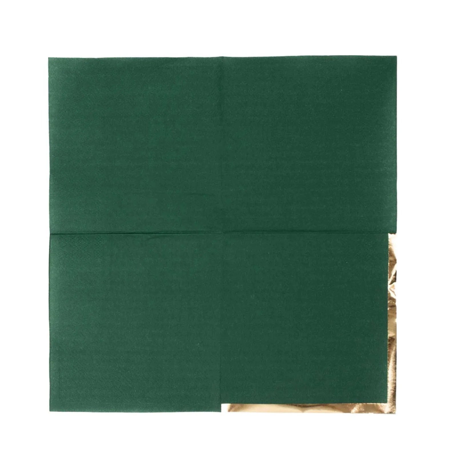 50 Soft 2-Ply Disposable Dinner Cocktail Napkins with Gold Foil Edge - Elegant Party Tableware for Weddings, Events & Home Entertaining