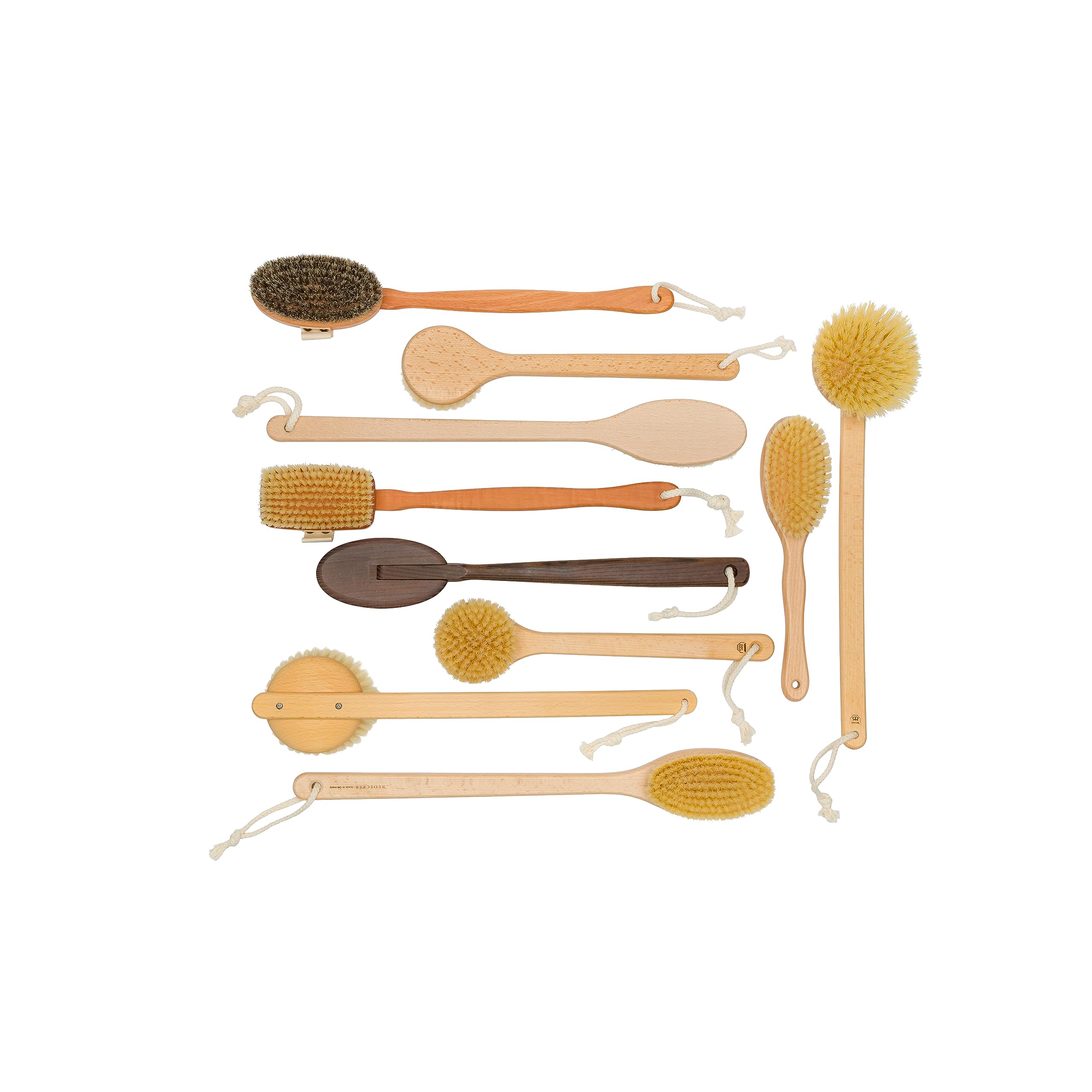 REDECKER Short Bath Brush with Natural Bristles - Wooden Body Scrubber for Shower & Spa