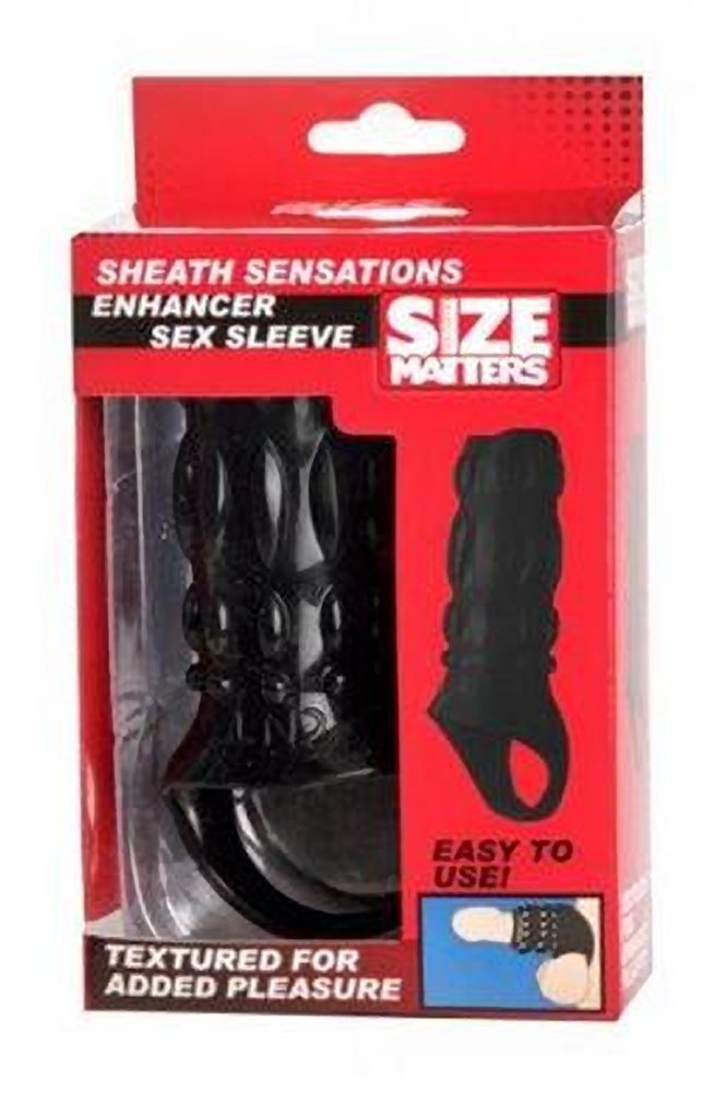 Premium Sheath Sensation Enhancer Sex Sleeve for Men - Black | Ultra-Stimulating Textured Design for Enhanced Pleasure | Perfect for Solo Play & Couples Intimacy
