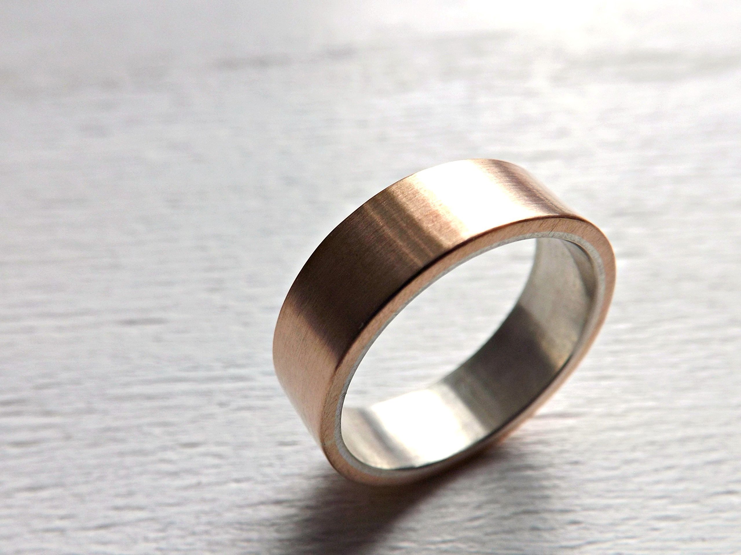 Men's Bronze Wedding Band - Personalized Rustic Silver Bronze Ring for Men - Anniversary Gift for Him - Perfect for Weddings, Engagements & Special Occasions