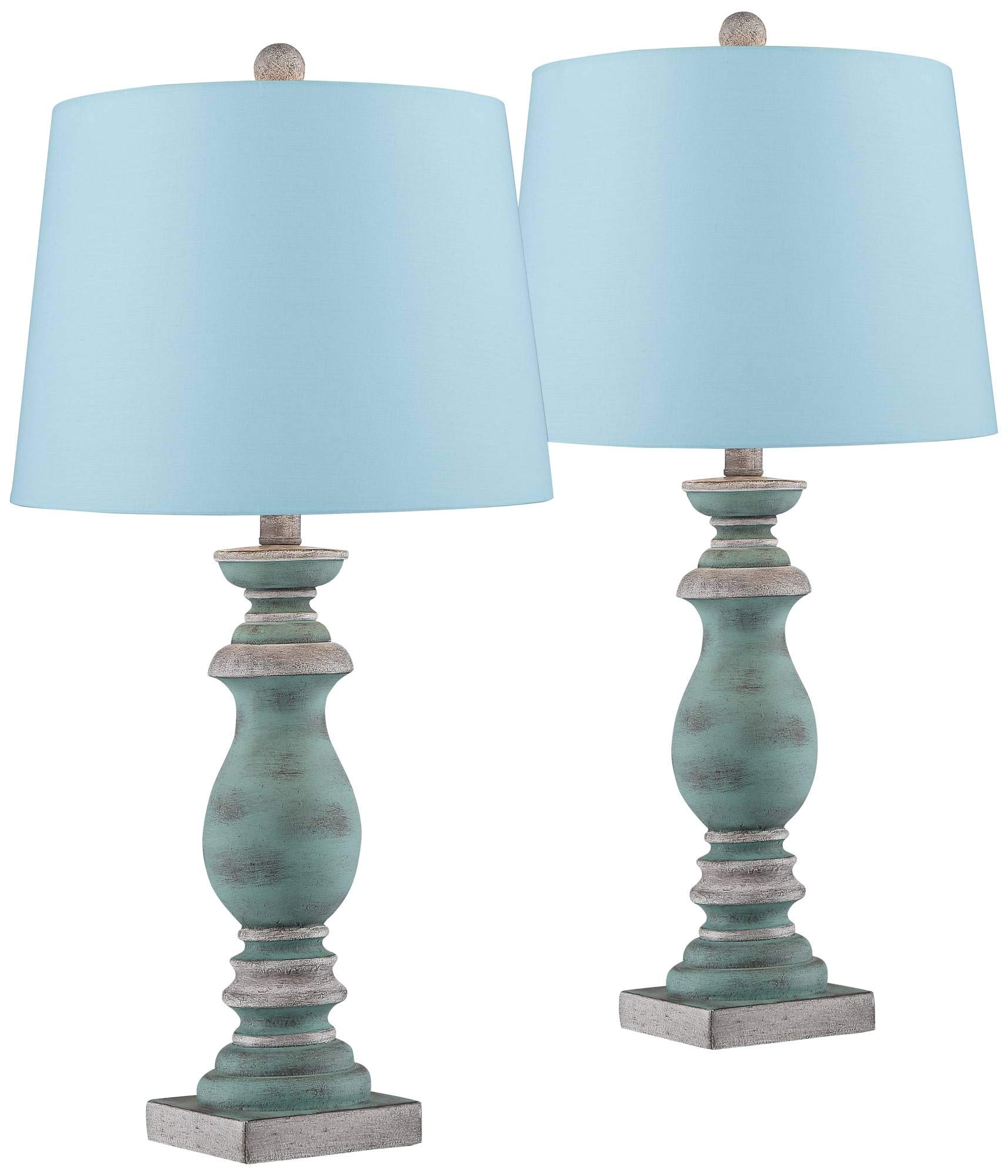 Regency Hill Patsy Rustic Farmhouse Table Lamps Set of 2 - 26.5