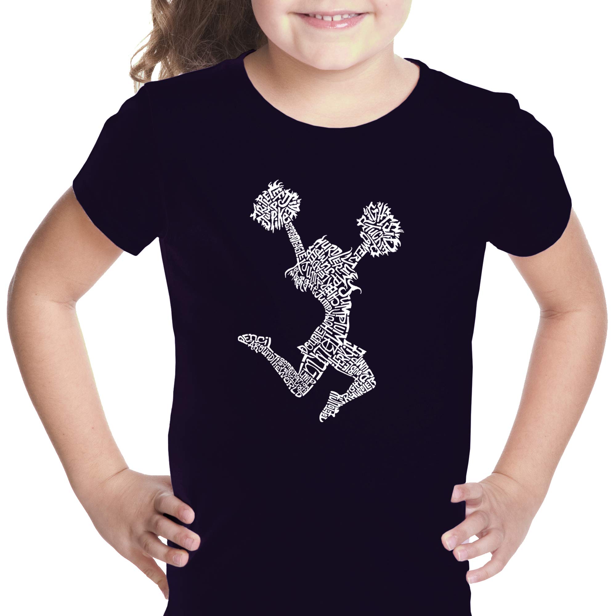 LA POP ART Girls Word Art T-Shirt - Cheer Graphic Tee for Teens | Trendy Casual Outfit for School, Sports & Everyday Wear