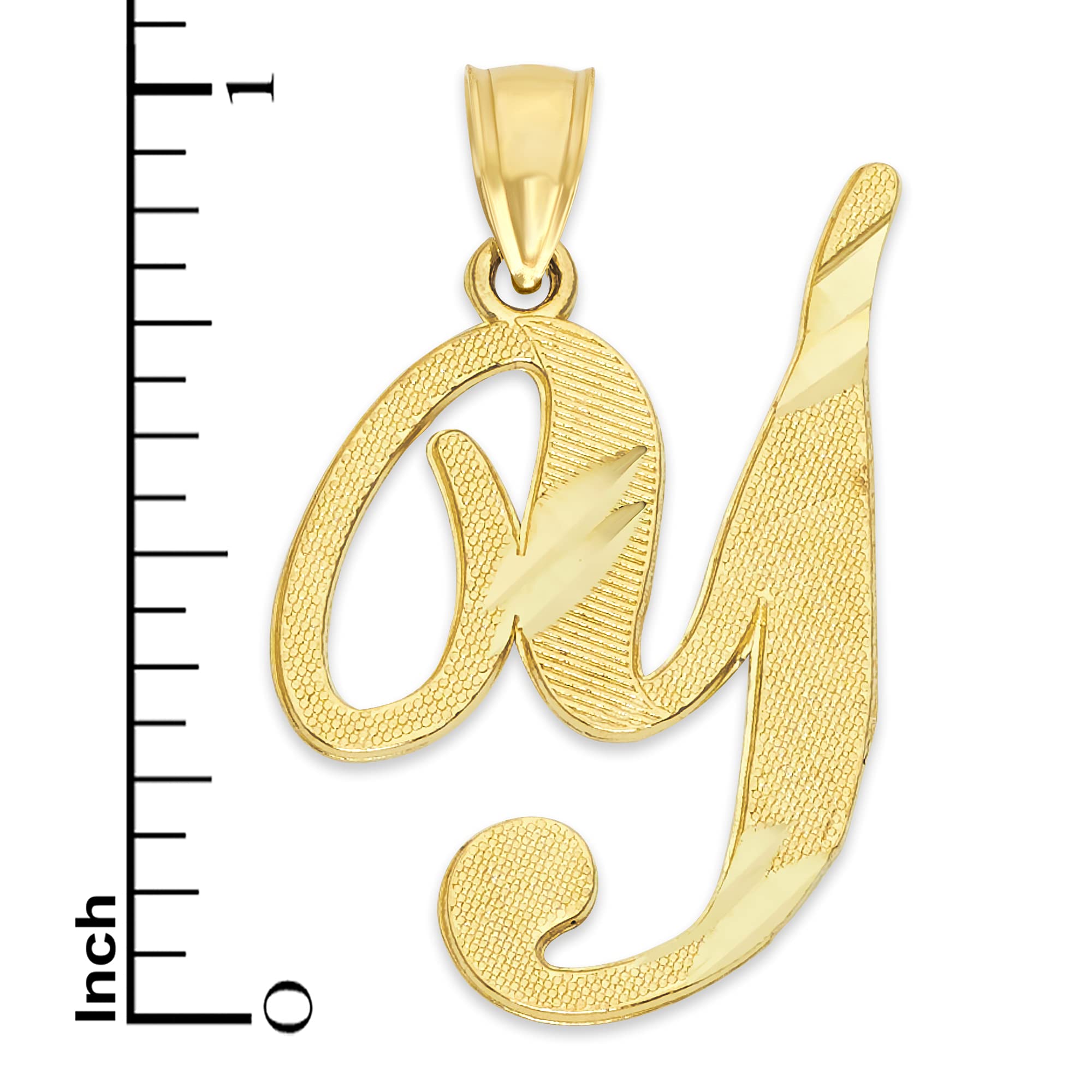 10K Solid Gold Cursive Initial Necklace - Personalized Letter Pendant Custom Jewelry for Women with Dainty Rolo Chain | Elegant Gift for Birthday, Anniversary, Valentine's Day & Everyday Wear