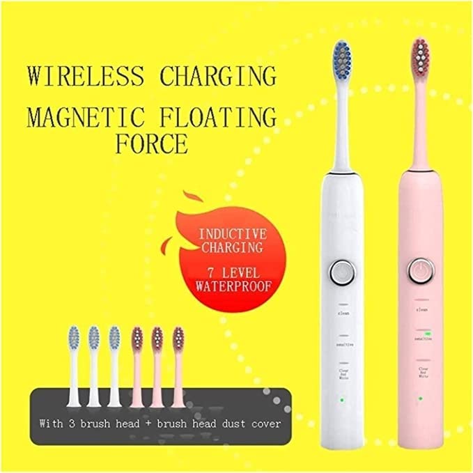 QINERSAW Rechargeable Electric Toothbrush for Adults & Kids - 3 Cleaning Modes, Rotary Toothbrush with 2 Brush Heads, IPX7 Waterproof (Ideal for Travel, Home & Daily Oral Care)