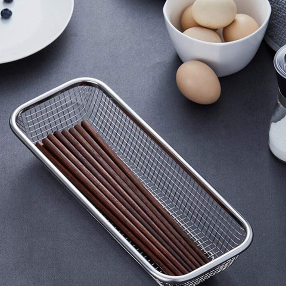 DOITOOL Mesh Silverware Tray Organizer for Kitchen Drawer - Stainless Steel Cutlery & Utensil Storage Solution - Perfect for Organizing Forks, Spoons, Knives in Home, Office or Bathroom - Space Saving Kitchen Accessory (Silver, 1-Pack) - Ideal for Meal Prep, Entertaining & Daily Use